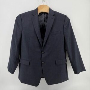 Lauren Ralph Lauren Mens 44R Navy Plaid Wool Suit‎ Blazer Jacket Sport Coat
